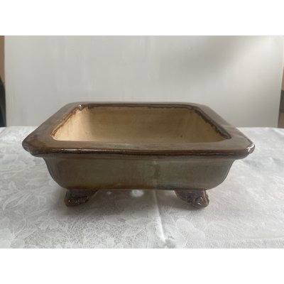 画像1: No.MA6302  中野行山　長角隅入足付　茶