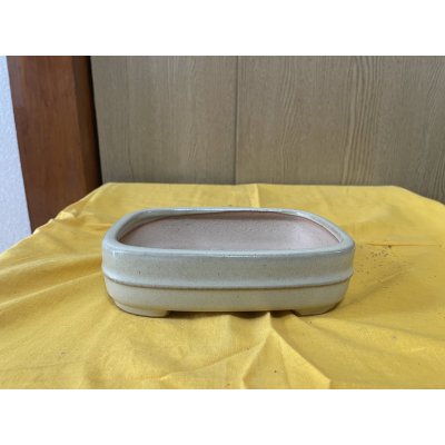 画像1: No.SA6435 黎鳳　手造り　5.5号長方ナデ角中帯　白 