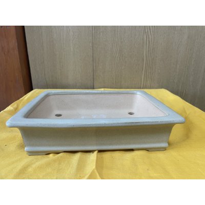 画像1: No.SA6436 黎鳳　手造り　8号長方中浅エン付き下帯段足　白 