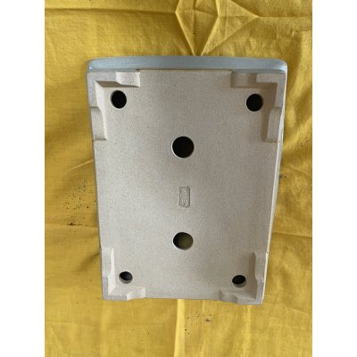 画像3: No.SA6436 黎鳳　手造り　8号長方中浅エン付き下帯段足　白 