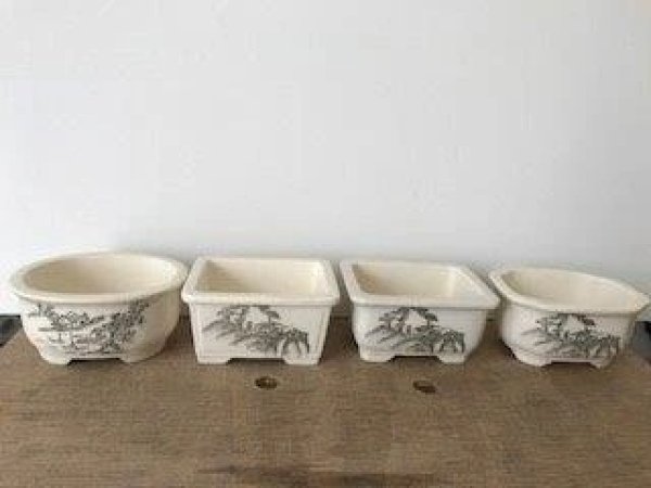 画像2: No.501  文山3.5磁器山水さつき鉢 (2)