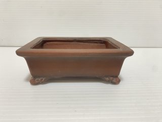 お値下げ☆盆栽鉢　美芸　欄鉢 常滑鉢 「美芸」 朱泥雲足外縁丸鉢 - FROM JAPAN