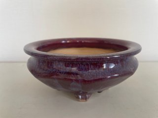 武州庵福茂　福田茂　瑠璃釉雲脚楕円鉢 盆栽小鉢　盆栽鉢　工芸品 Yahoo!オークション -「福田茂」(盆栽) の落札相場・落札価格