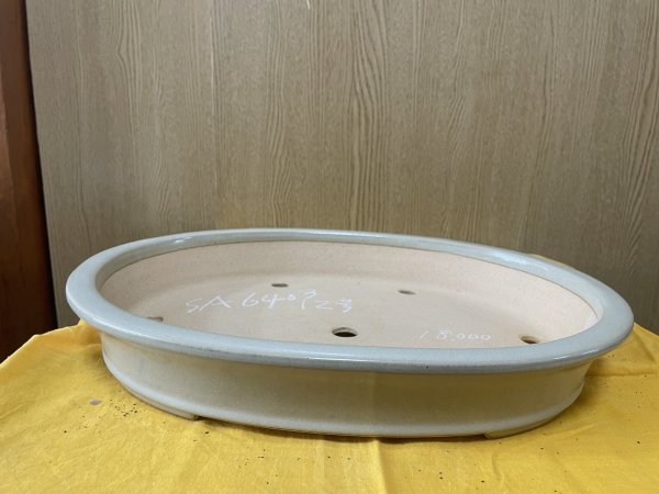 画像1: No.SA6403 黎鳳　12号小判中浅反形下帯　白 (1)