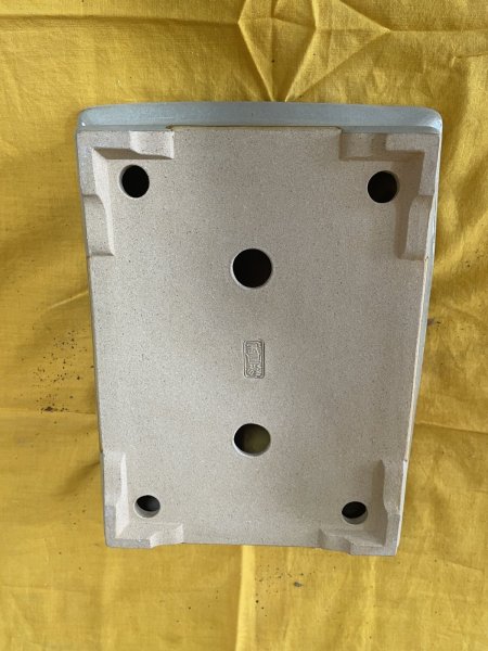 画像3: No.SA6436 黎鳳　手造り　8号長方中浅エン付き下帯段足　白  (3)