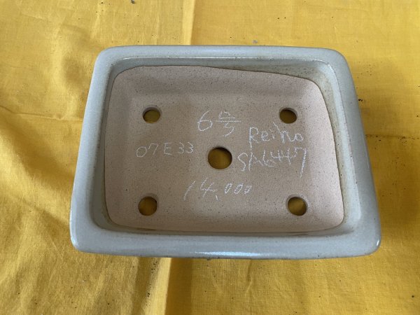 画像2: No.SA6447 鴻陽　手造り　6号長方エン形付下帯　白 (2)