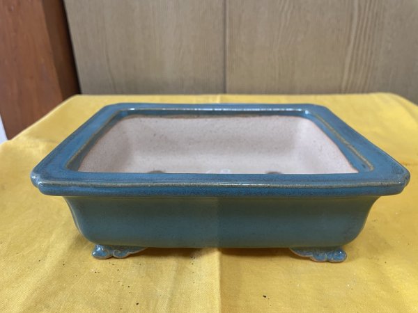 画像1: No.SA6448 鴻陽　手造り　6号長方エン付隅入雲足付　オリベ (1)